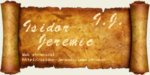 Isidor Jeremić vizit kartica